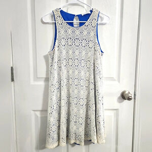 Ces Fem sleeveless floral lace eyelette mini dress boho cottagecore woman LG